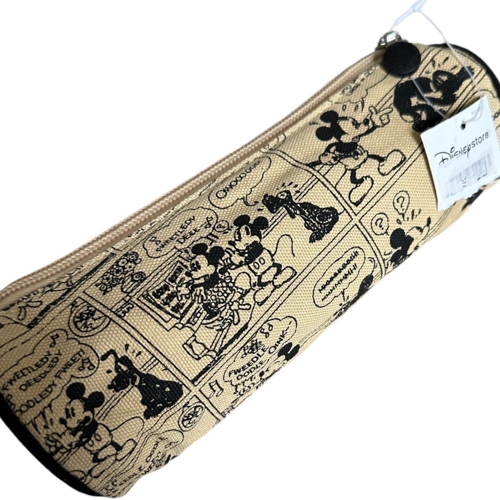 New Disney Store Mickey Mouse VTG Cartoon Comic Strip Zip Pencil/Makeup pouch